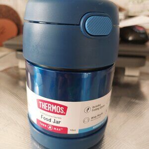 THERMOS 10oz FUNTAINER FOOD JAR Blue Vacuum Insulated Kid Friendly